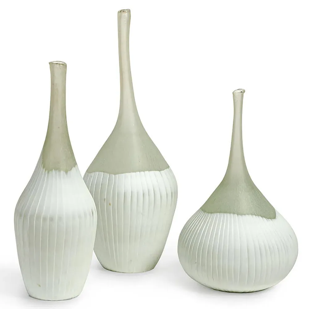 Eden Large Decorative Table Vase - White, Glass