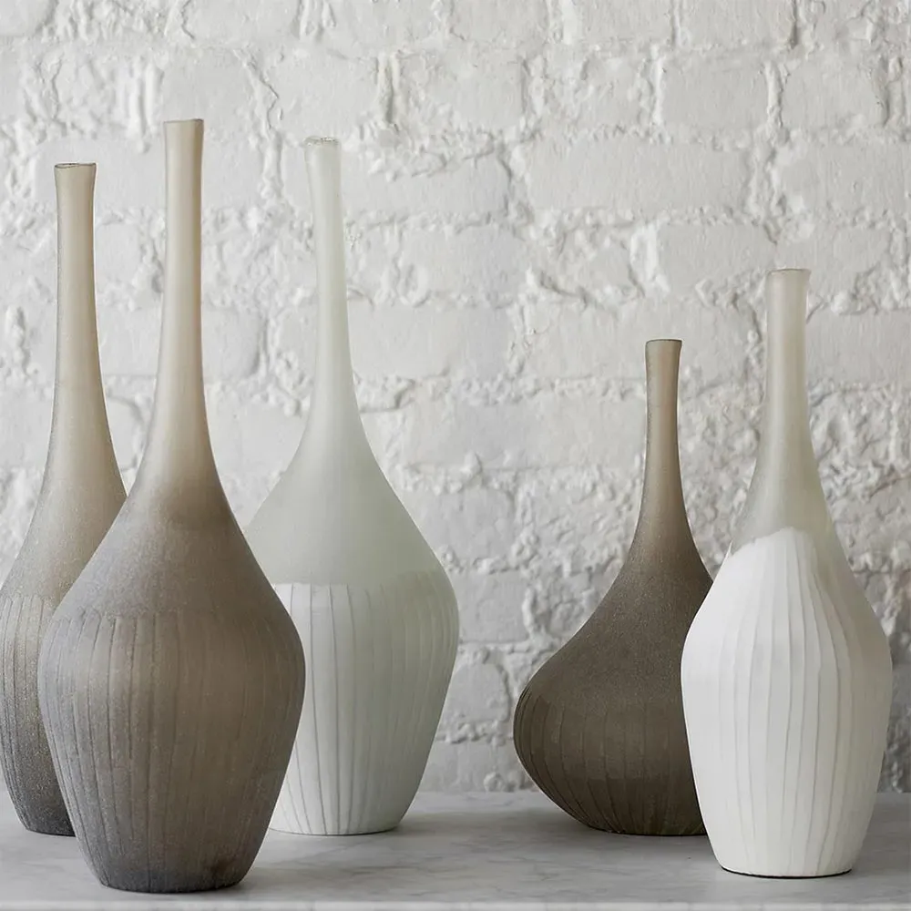 Eden Medium Decorative Table Vase - White, Glass