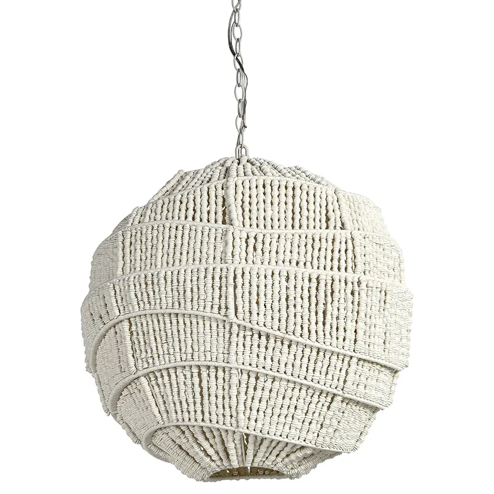 Elodie Globe Pendant Light - Cream, Coco Beads image