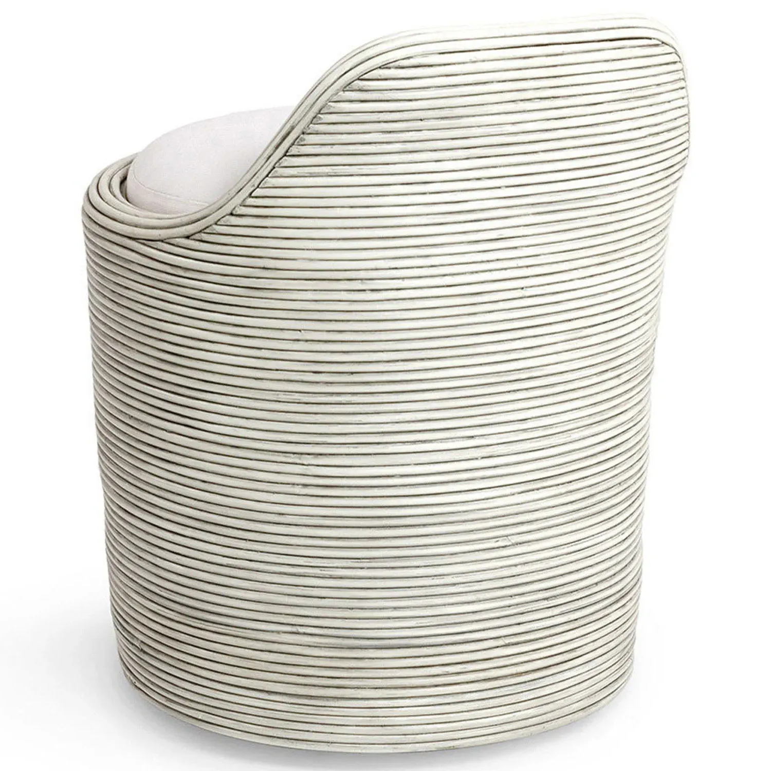 Enzo Swivel Stool - White, Rattan