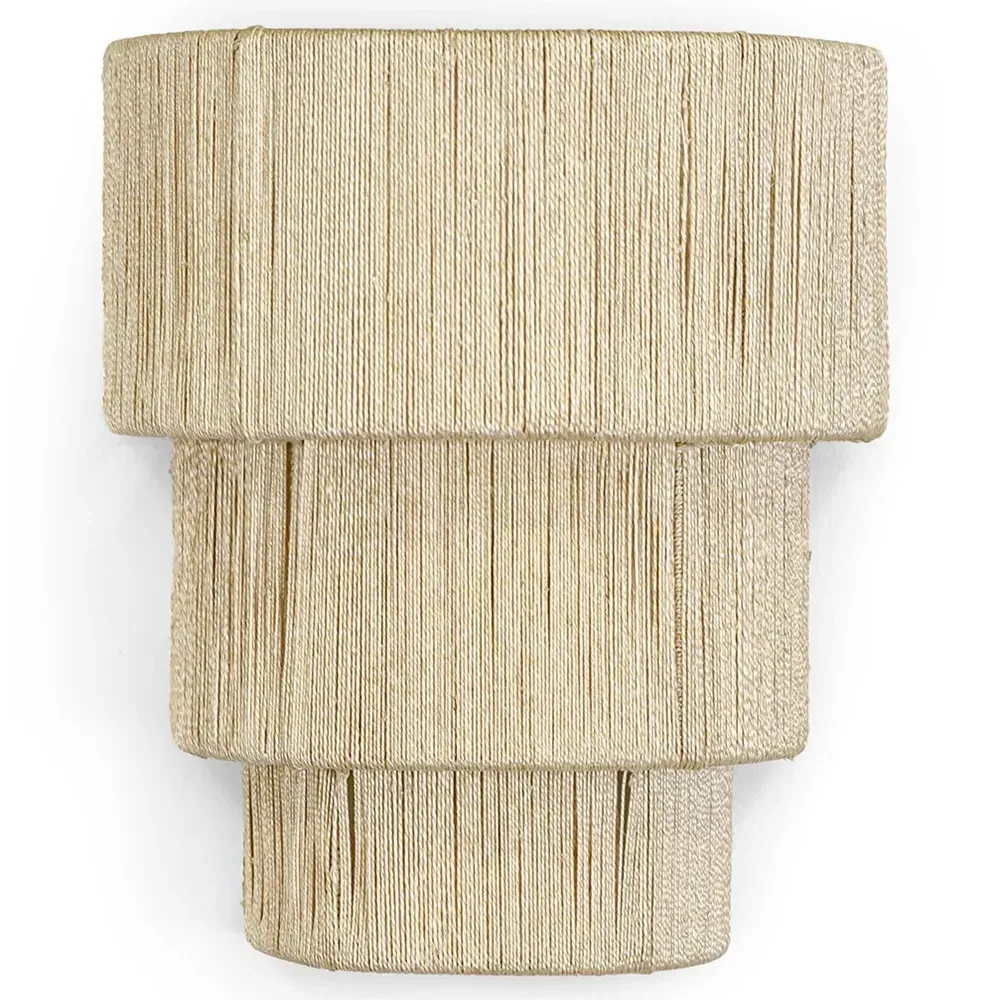 Everly 3-Tier Wall Sconce - Brown, Abaca Rope