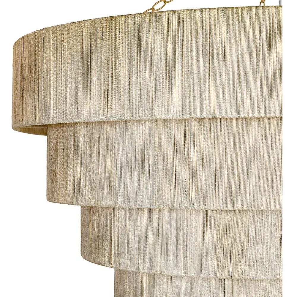 Everly 5 Tier Chandelier - Beige, Abaca Rope