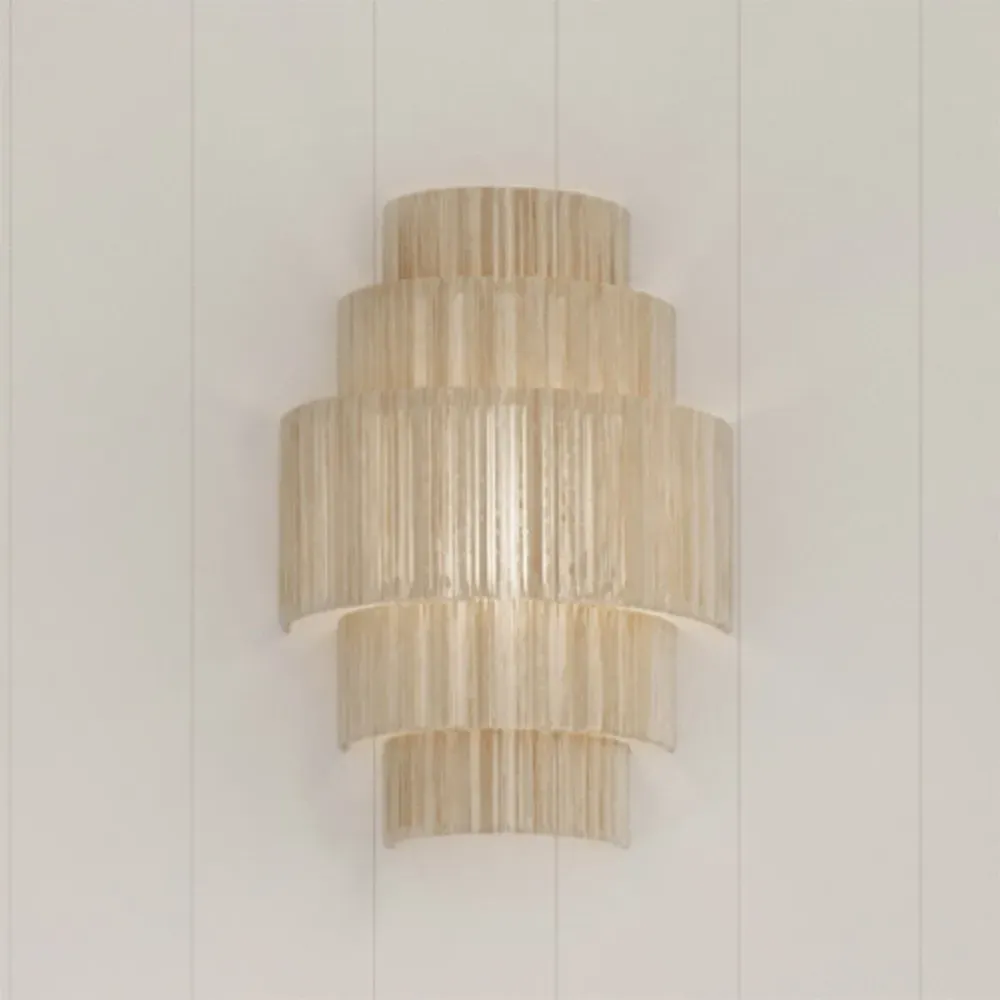 Everly 5-Tier Wall Sconce - Brown, Abaca Rope