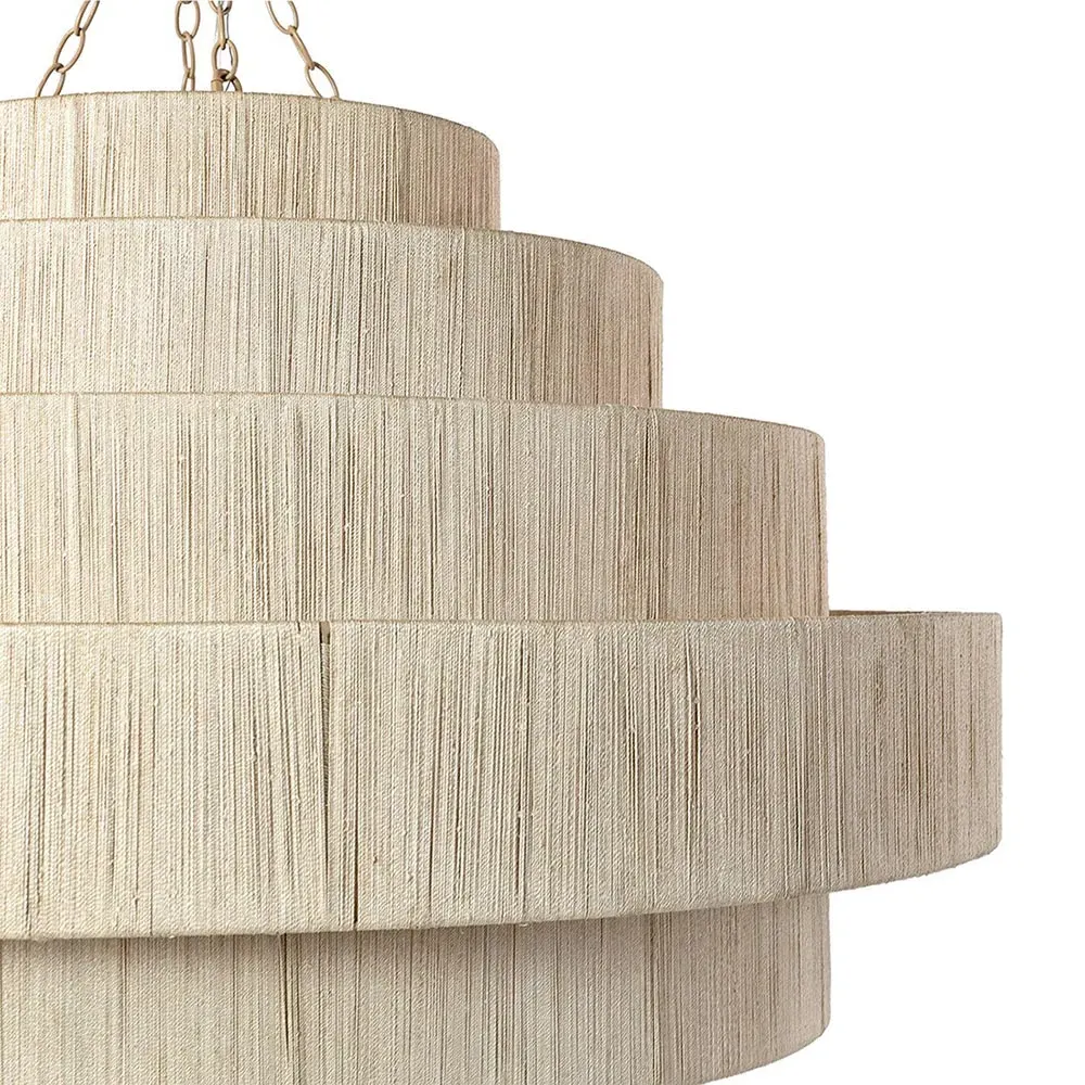 Everly Large Chandelier - Beige, Abaca Rope
