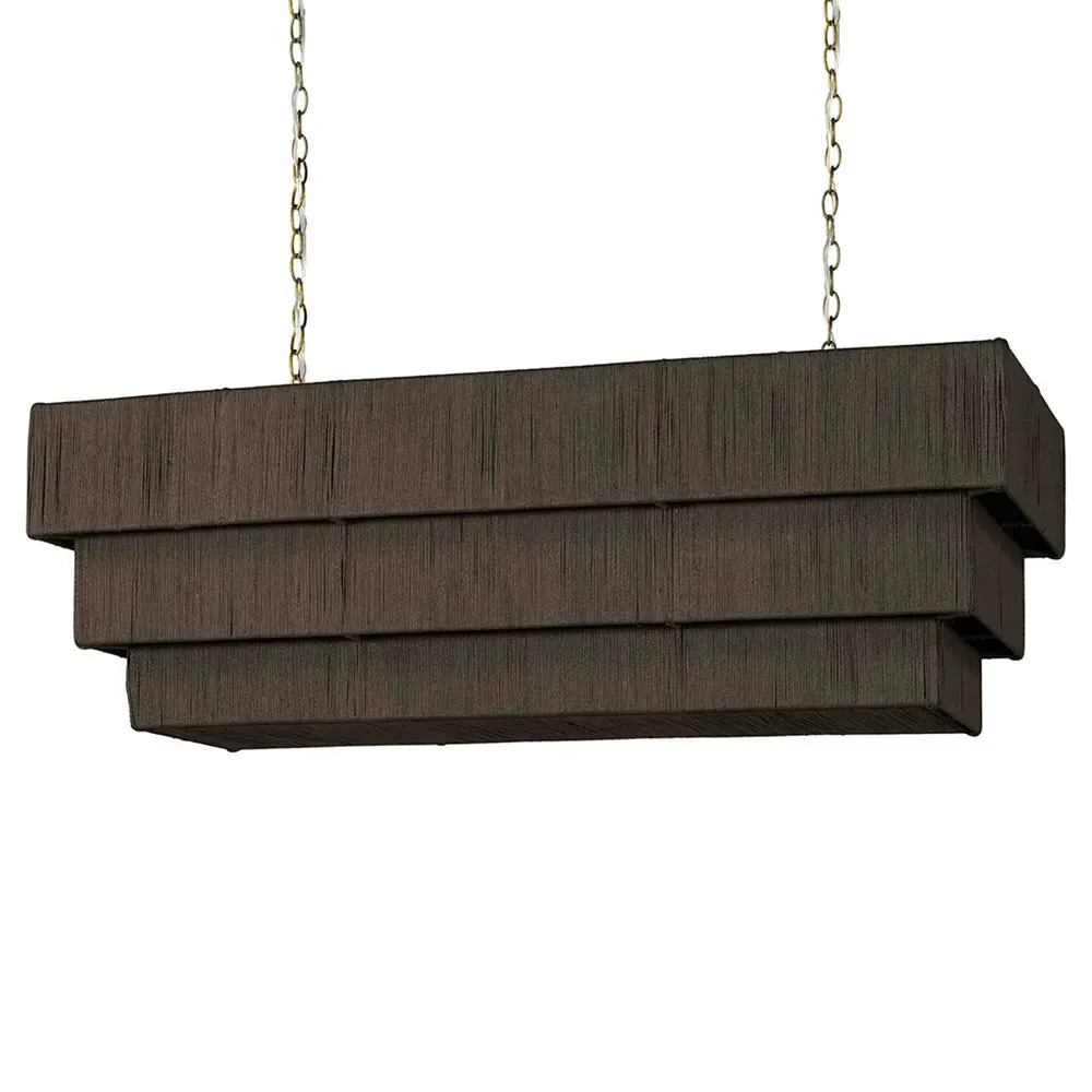 Everly Shaded Chandelier - Espresso, Abaca Rope image
