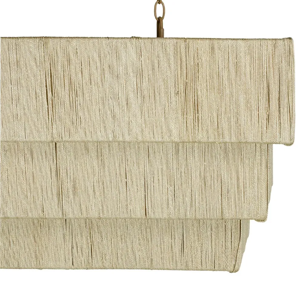 Everly Shaded Chandelier - Natural, Abaca Rope