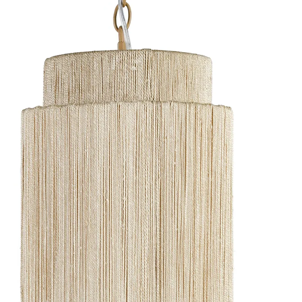 Everly Single Pendant Light - Brown, Abaca Rope
