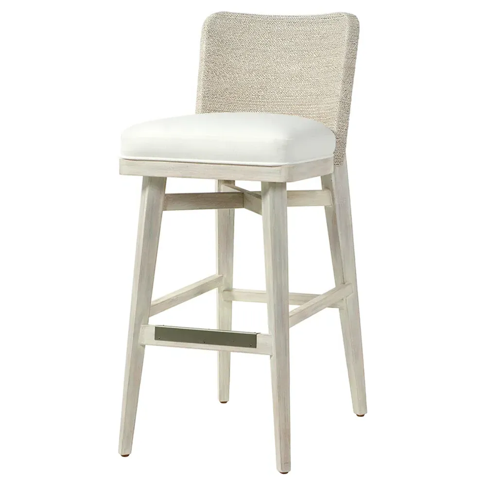 Francis Bar Stool - Whitewash, Hardwood