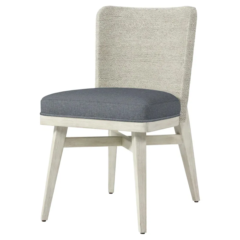 Francis Coastal Woven Rope Dining Chair - Blue, Seagrass image