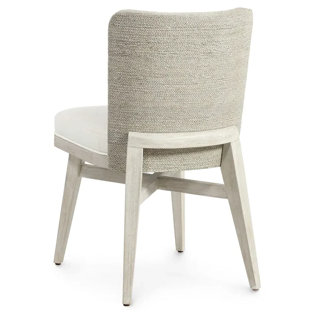 Francis Dining Side Chair - White, Seagrass Rope