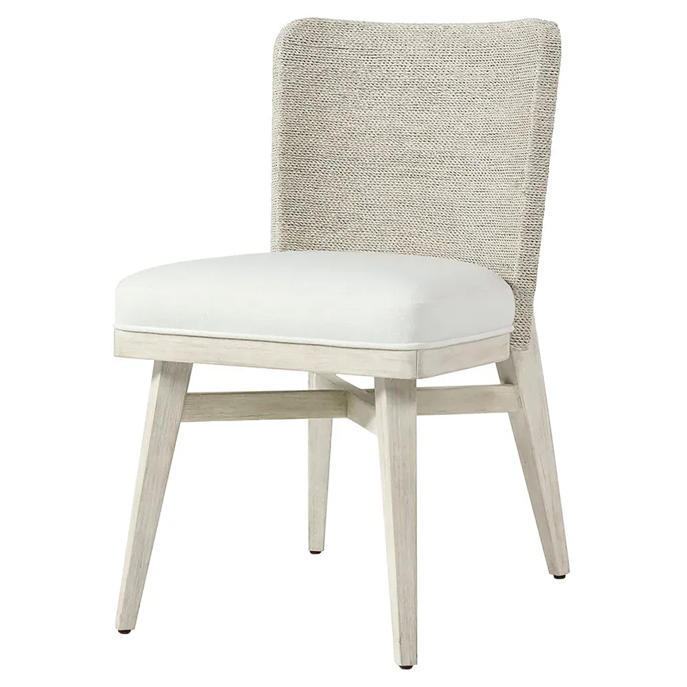 Francis Dining Side Chair - White, Seagrass Rope image