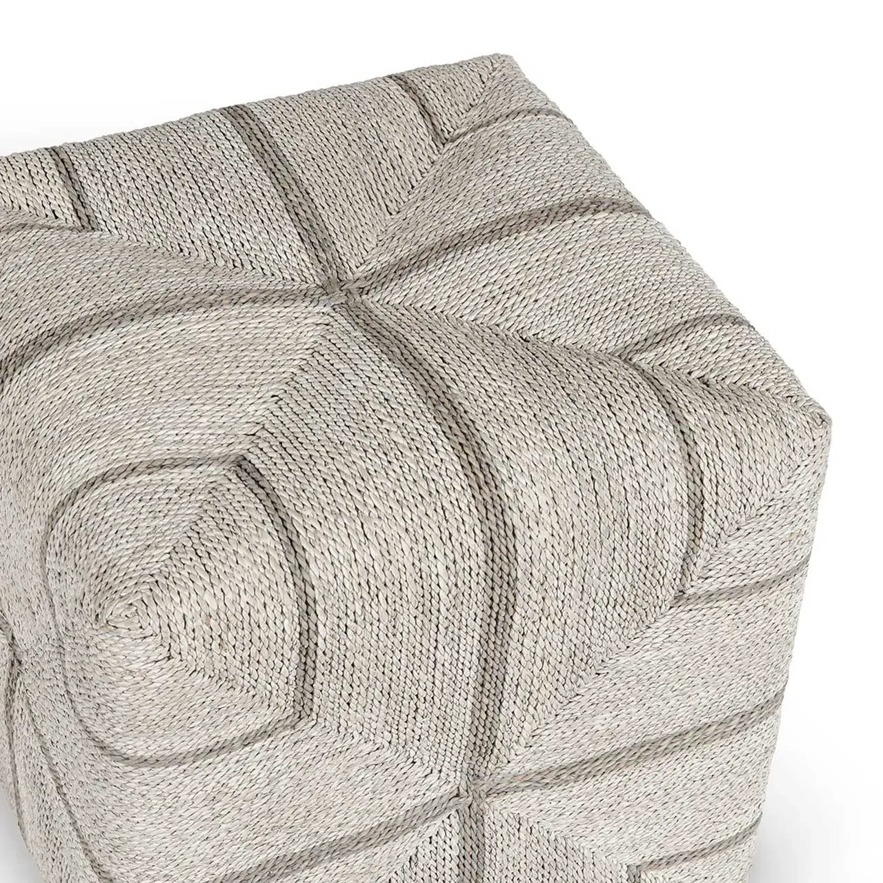 Fritz Square Ottoman - Light Grey, Lampakanai Rope