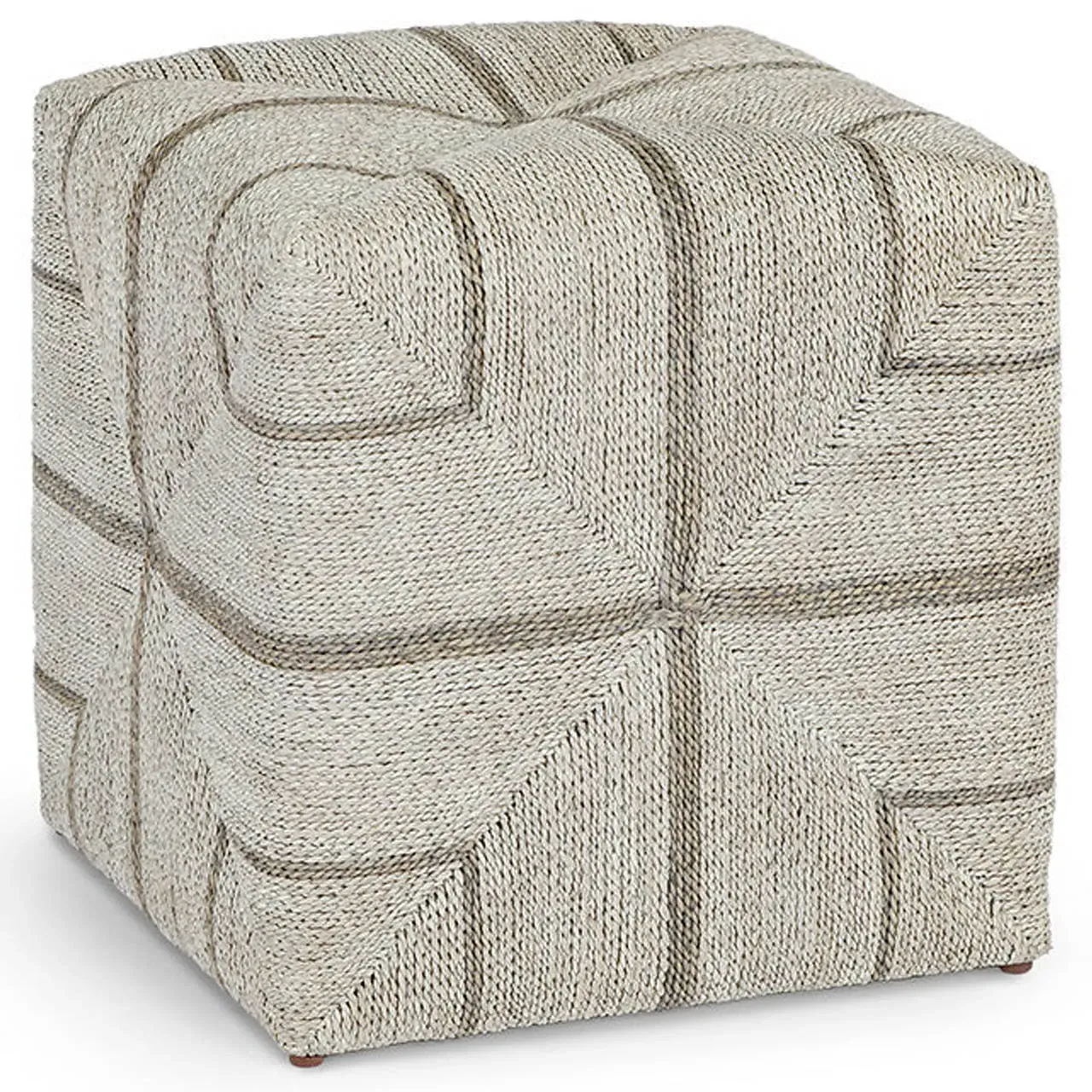 Fritz Square Ottoman - Light Grey, Lampakanai Rope