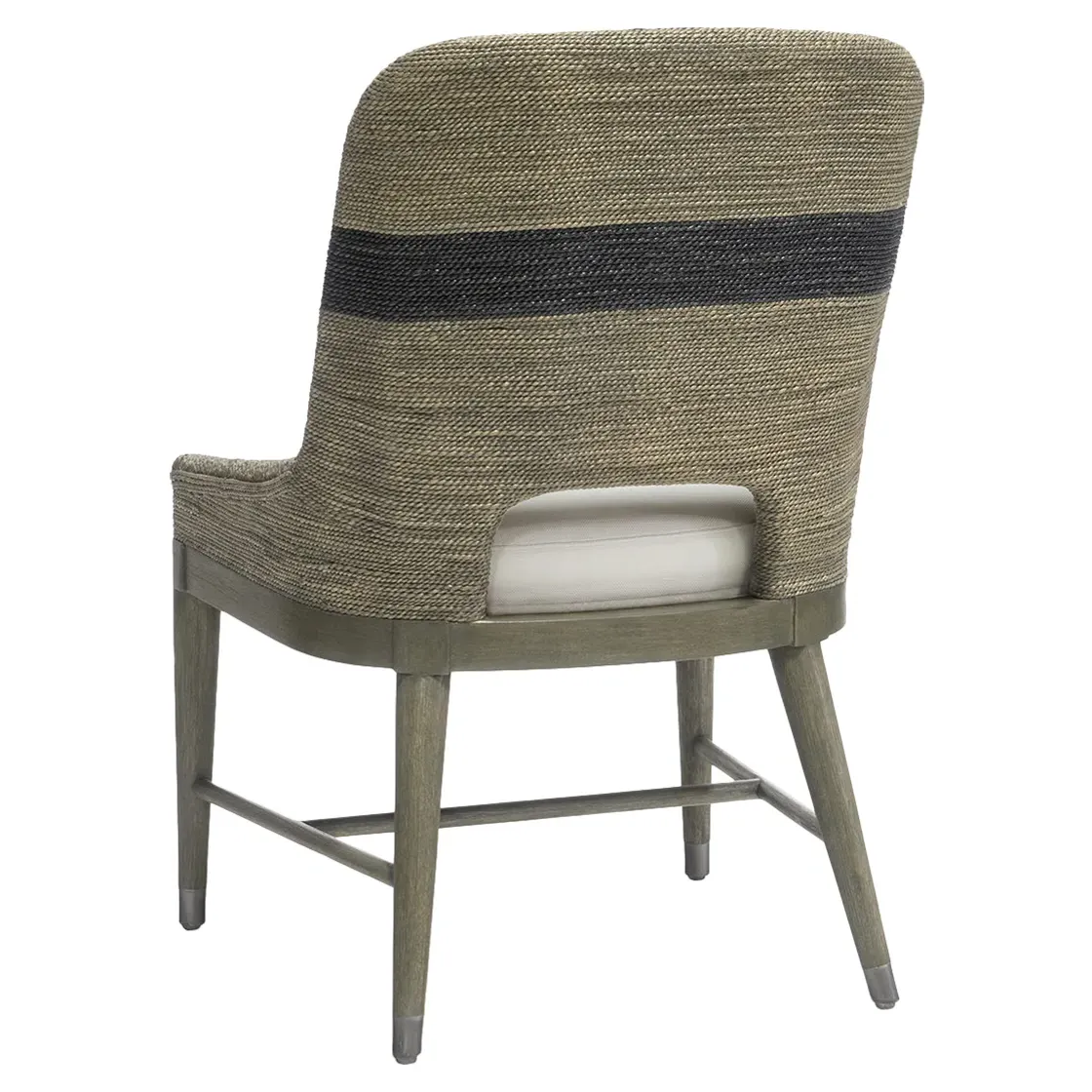 Fritz Striped Rope Side Chair - Grey, Performance Fabric