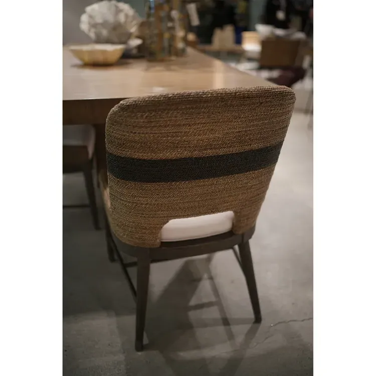 Fritz Striped Rope Side Chair - Grey, Performance Fabric