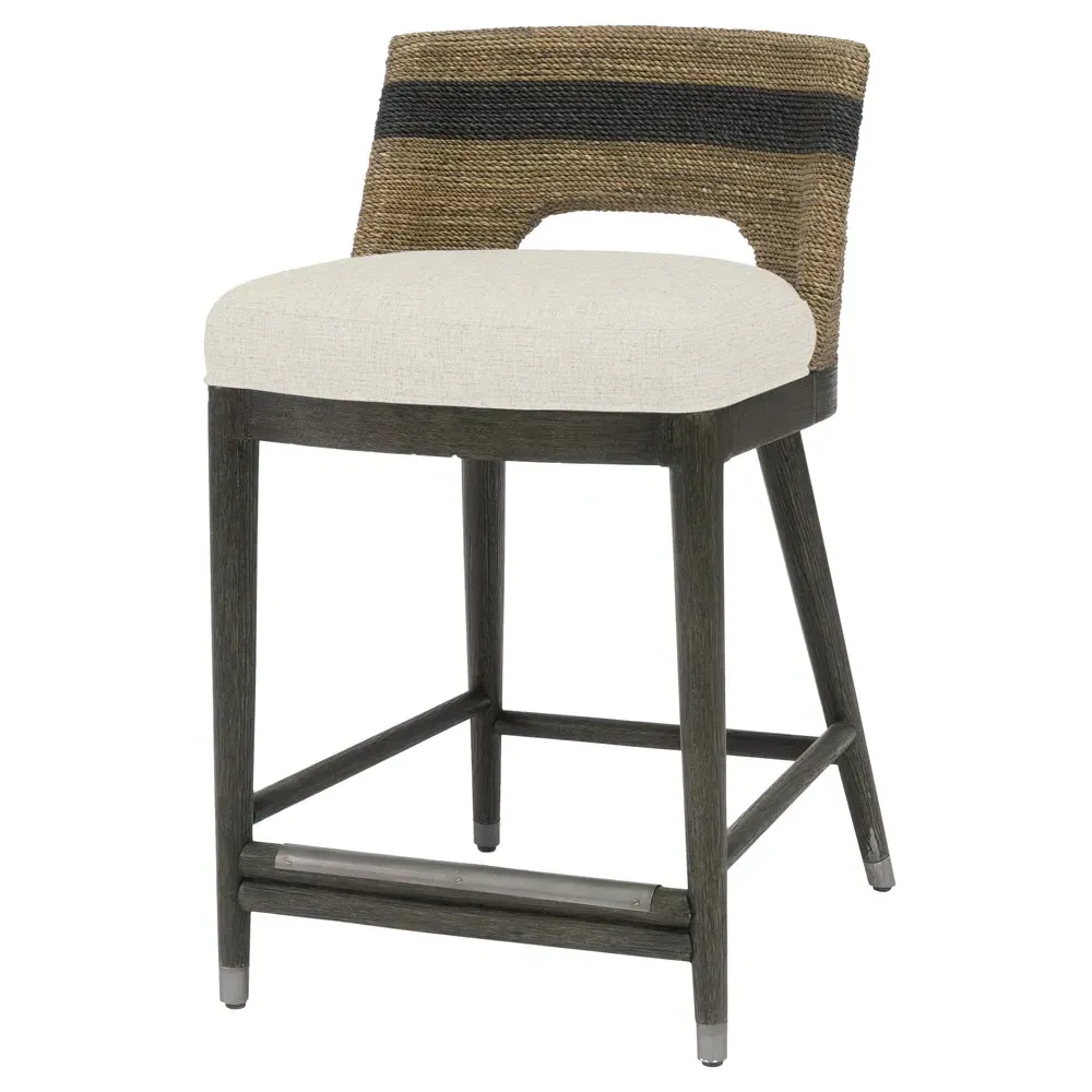 Fritz Woven Rope Counter Stool - Beige, Performance Fabric image