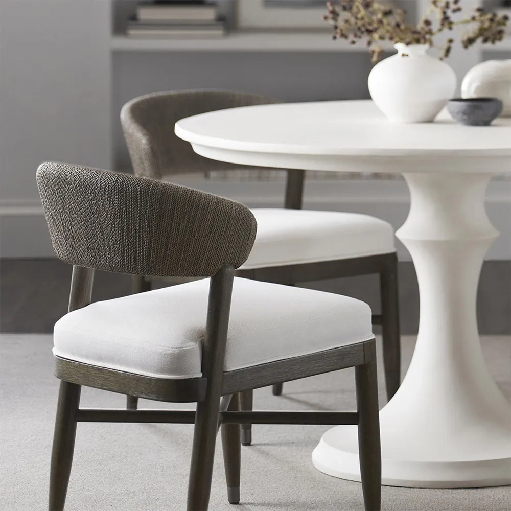 Gordon Rope Dining Side Chair - Ash Grey, Performance Fabric