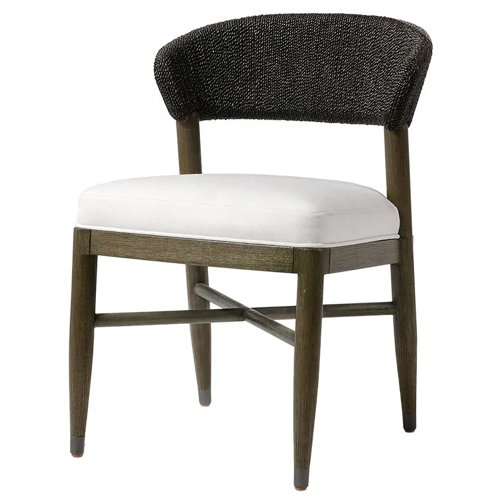 Gordon Rope Dining Side Chair - Black, Performance Fabric