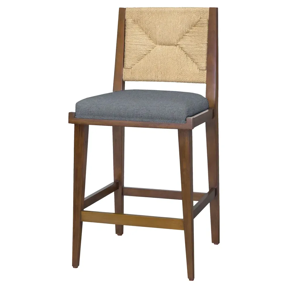 Grant Counter Stool - Blue, Walnut