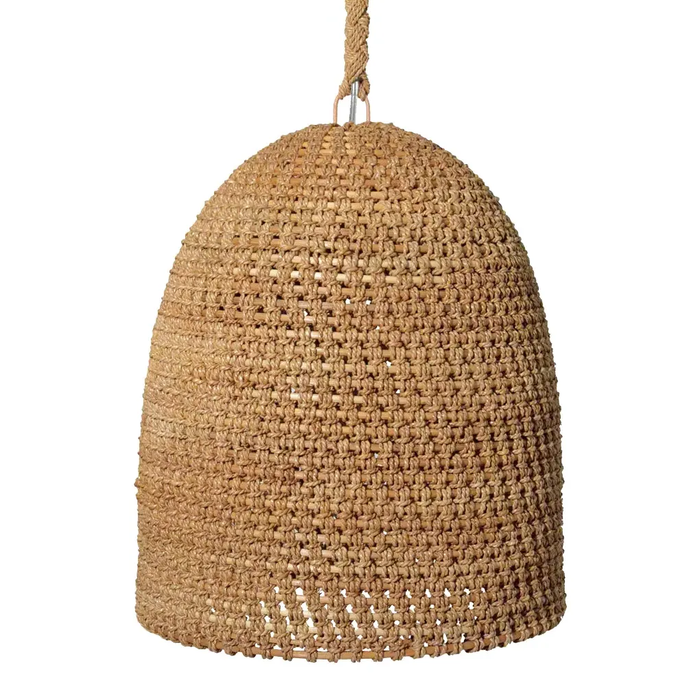 Green Oaks Rope Rattan Woven Pendant - Beige image