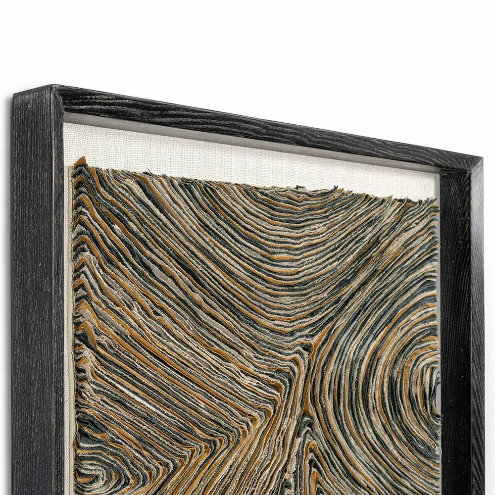 Harlowe Abstract Mixed Media Wall Art - Charcoal, Oak
