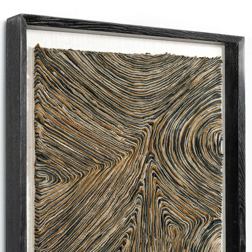 Harlowe Abstract Mixed Media Wall Art - Charcoal, Oak