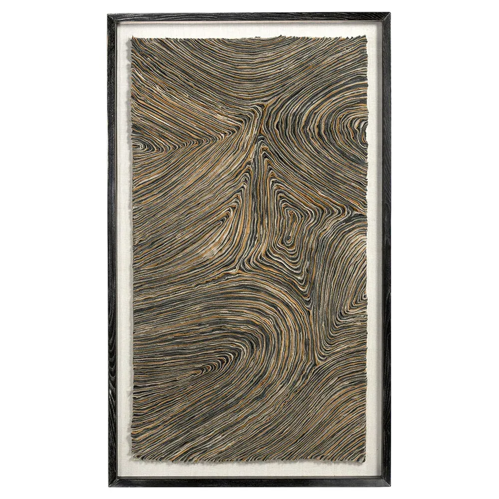 Harlowe Abstract Mixed Media Wall Art - Charcoal, Oak