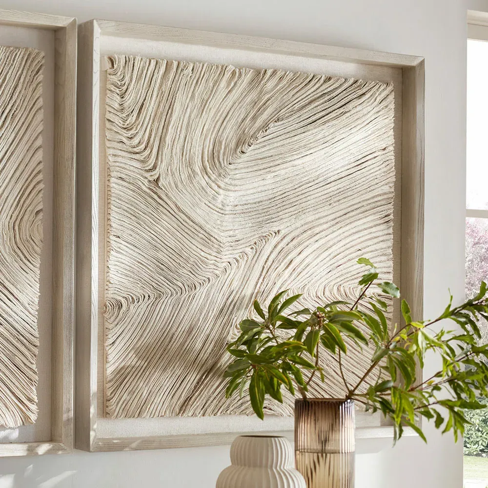 Harlowe Abstract Mixed Media Wall Art - Natural, Oak
