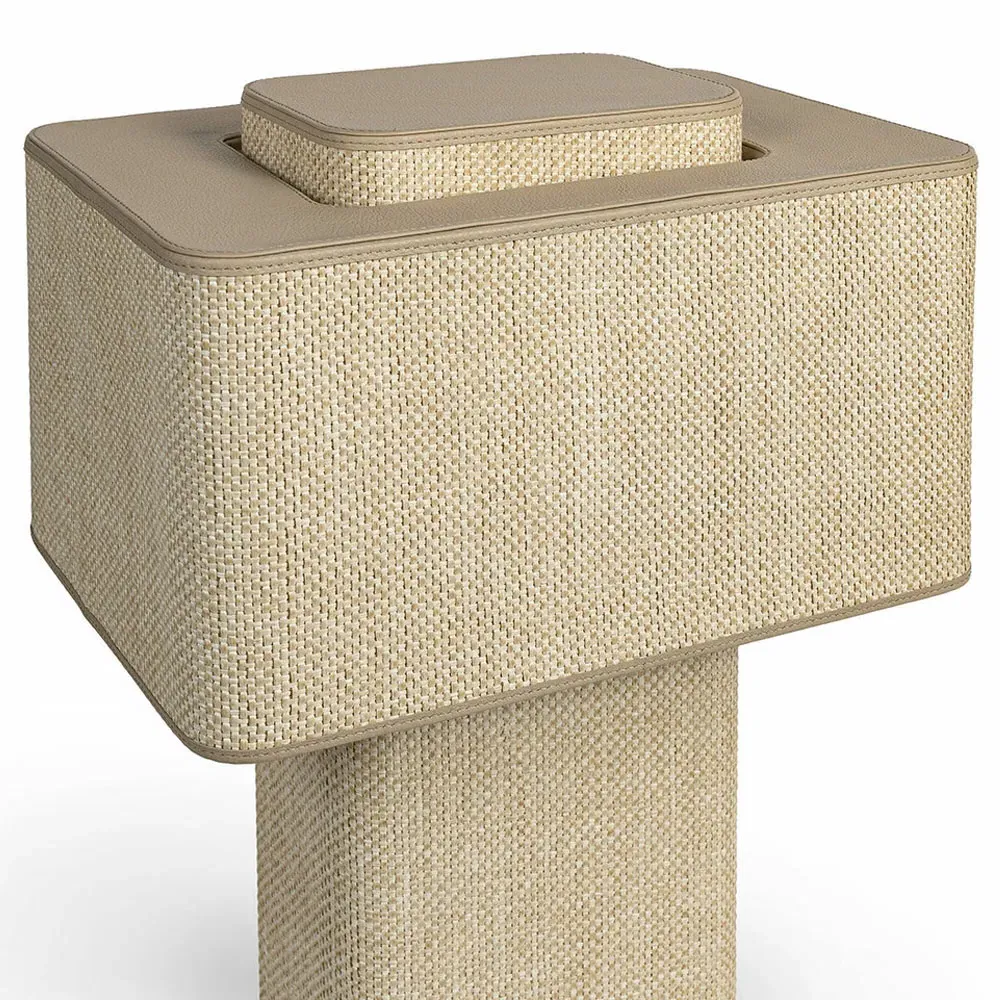 Harmon Table Lamp with Raffia Shade - Natural, Wood