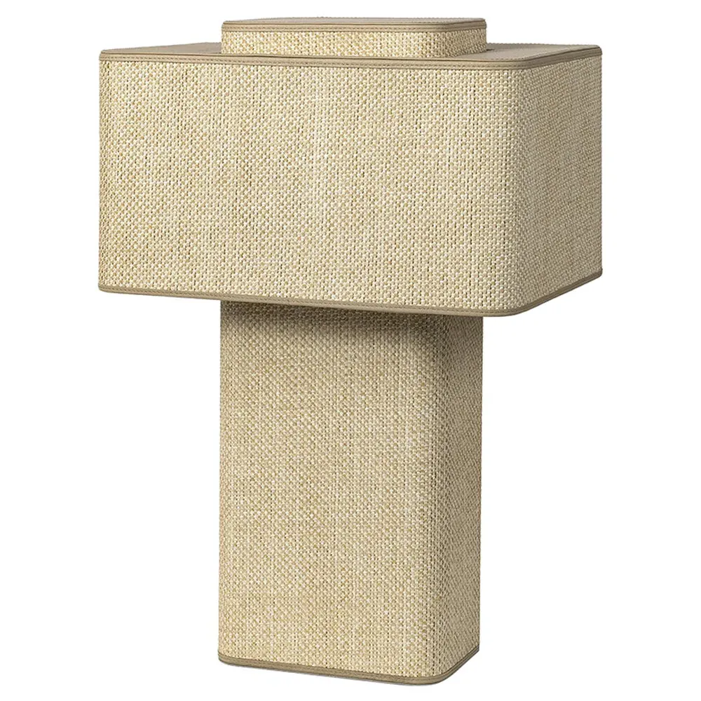 Harmon Table Lamp with Raffia Shade - Natural, Wood image