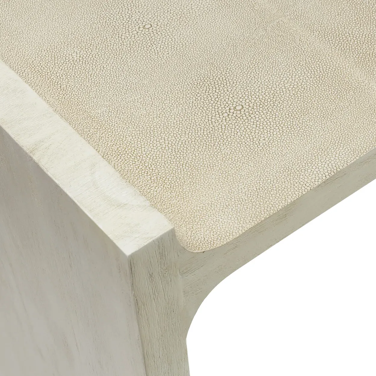 Harper Rectangular Console Table - Beige, Faux Shagreen