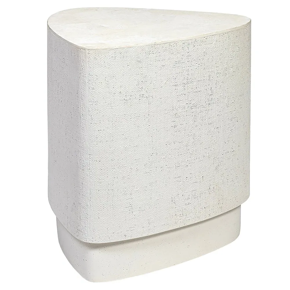 Holland Outdoor Side Table - White, Agate Stone image
