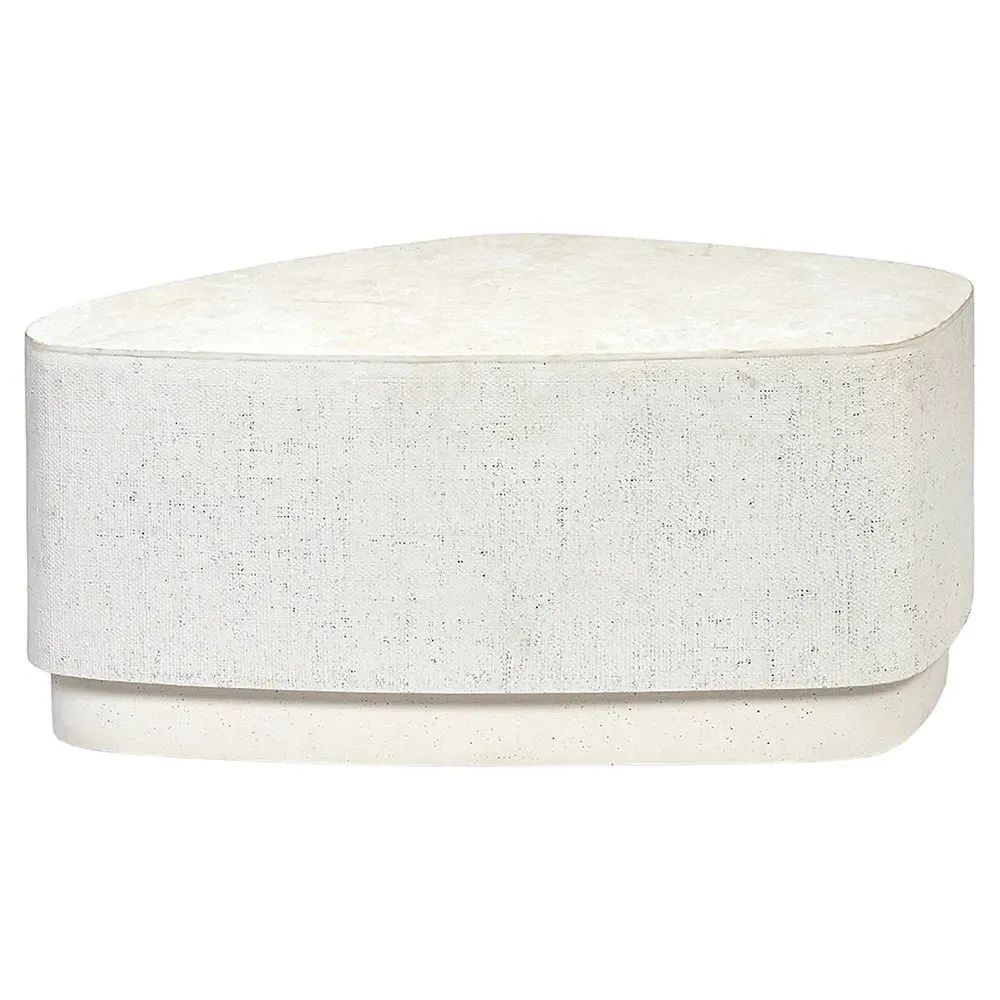 Holland Short Outdoor Coffee Table - White, Agate Stone