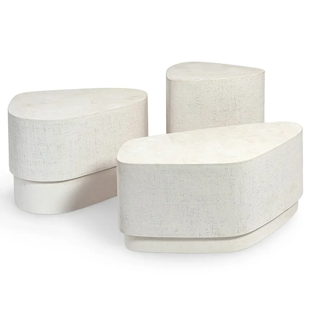 Holland Tall Outdoor Coffee Table - White, Agate Stone