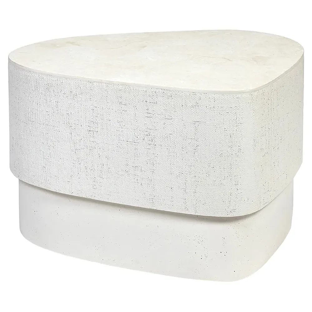 Holland Tall Outdoor Coffee Table - White, Agate Stone