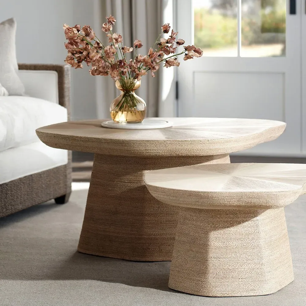 Iliana Woven Abaca Coffee Table - Brown