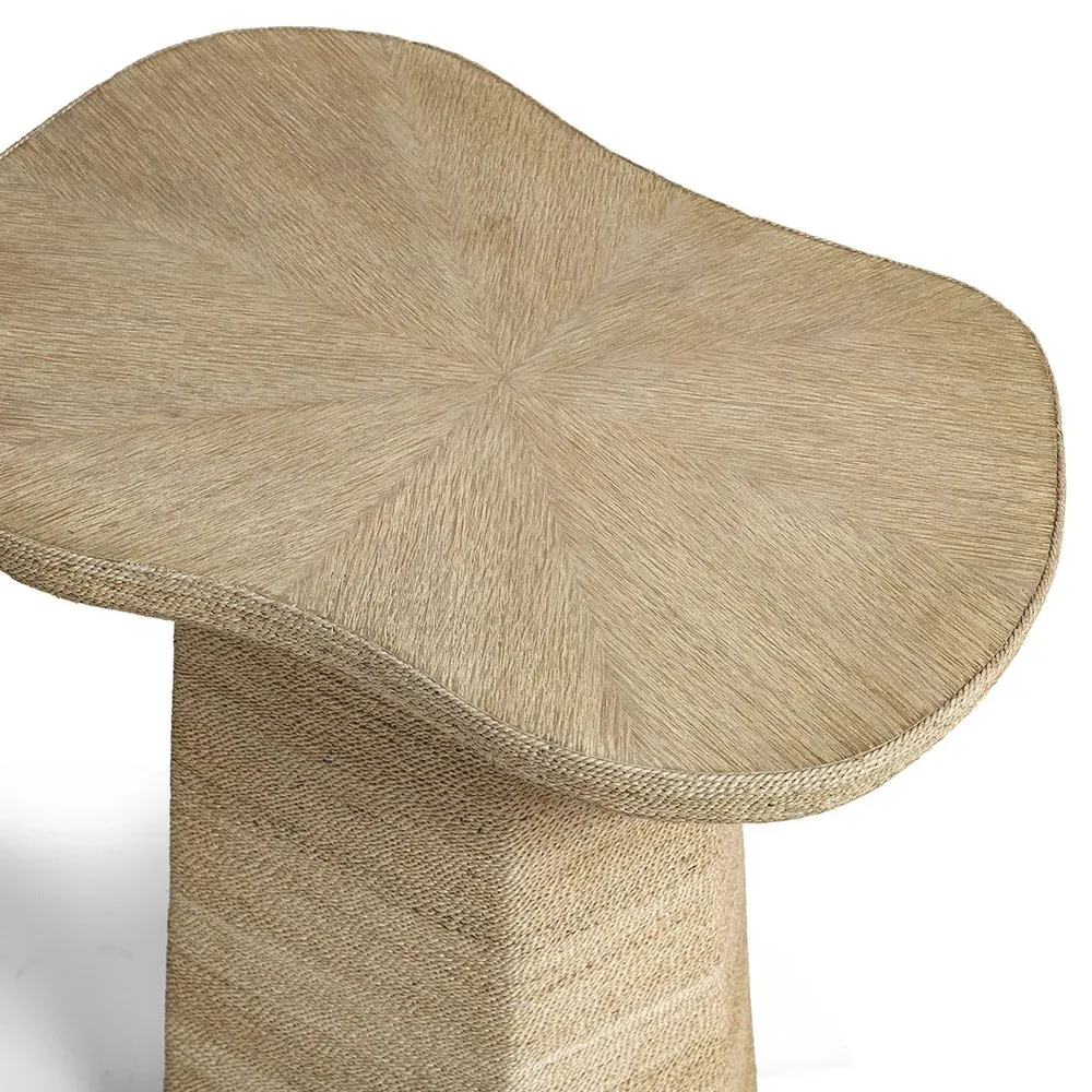 Iliana Woven Abaca Side Table - Brown