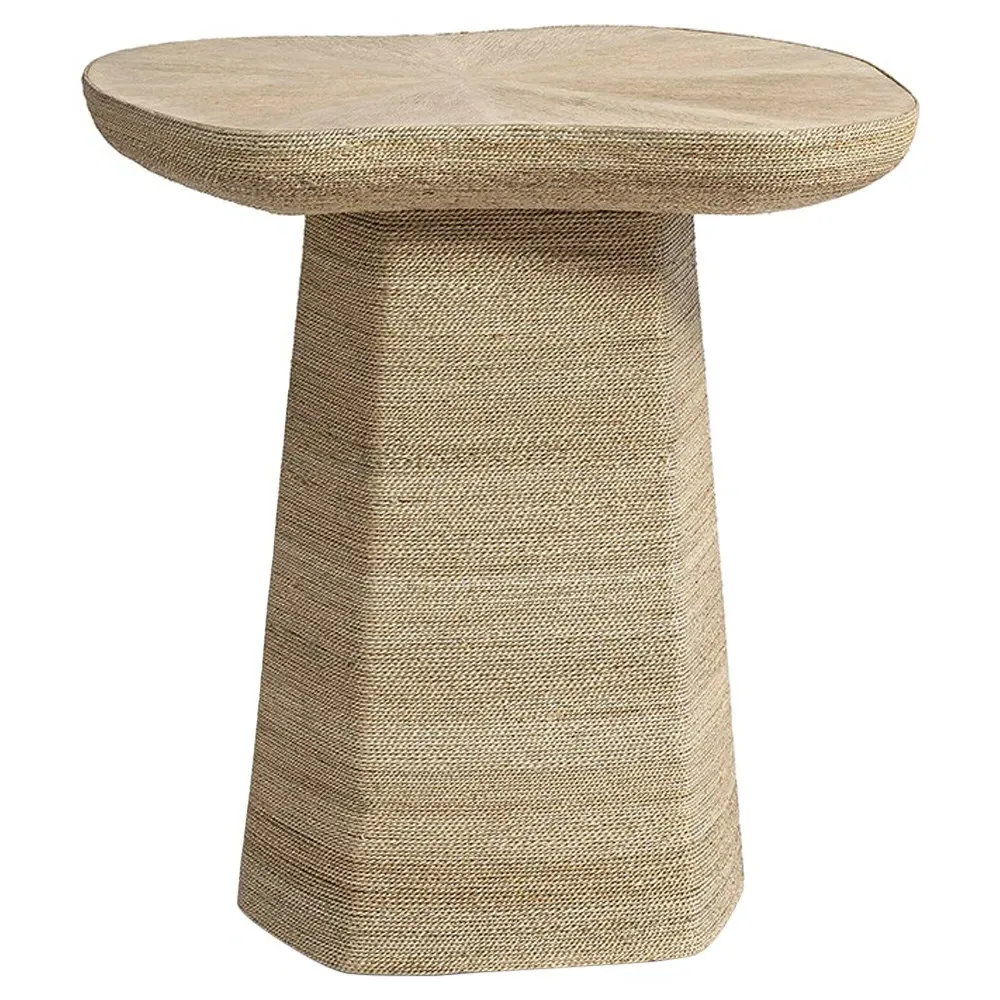 Iliana Woven Abaca Side Table - Brown image
