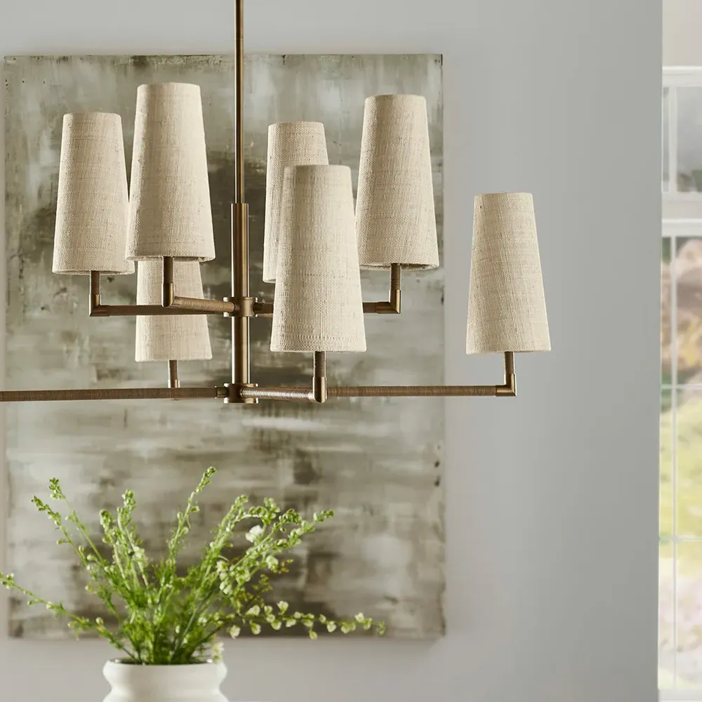 Irving Chandelier - Beige, Raffia