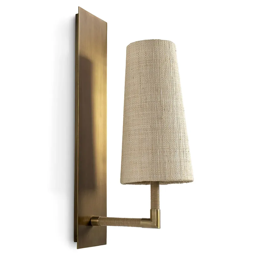 Irving Single Wall Sconce - Beige, Raffia