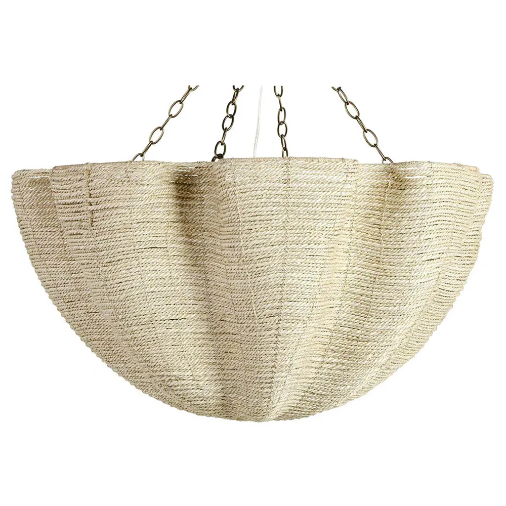 Isla Woven Rope Chandelier - Natural, Metal
