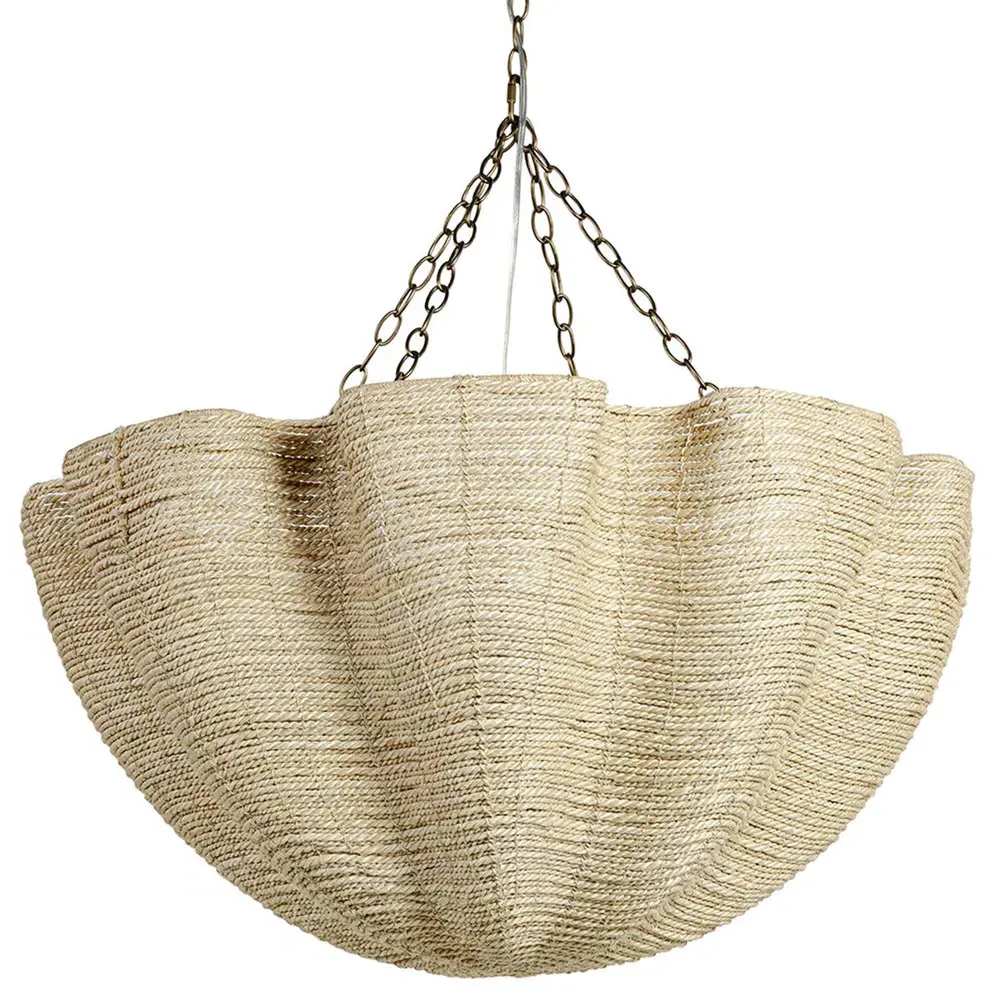 Isla Woven Rope Chandelier - Natural, Metal