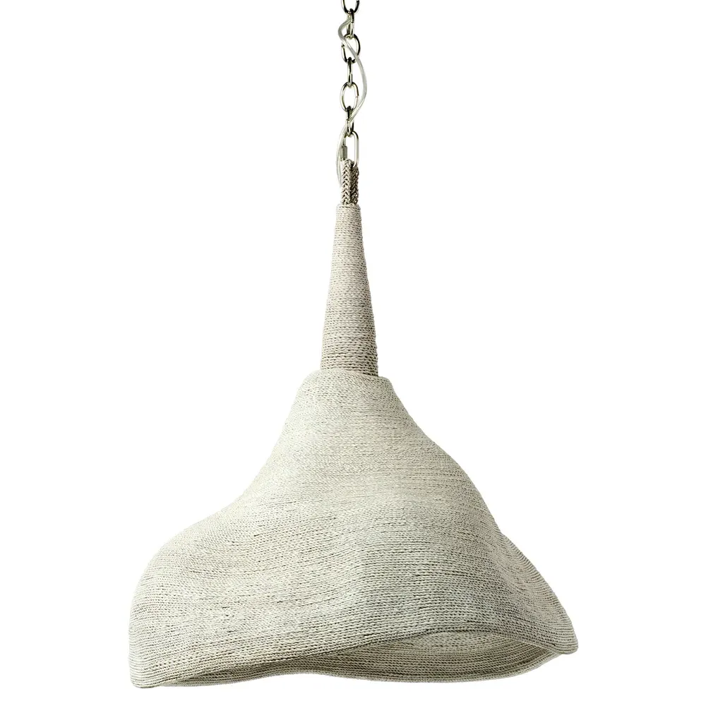Jaden Wide Shaded Chandelier - White, Lampakanai Rope image
