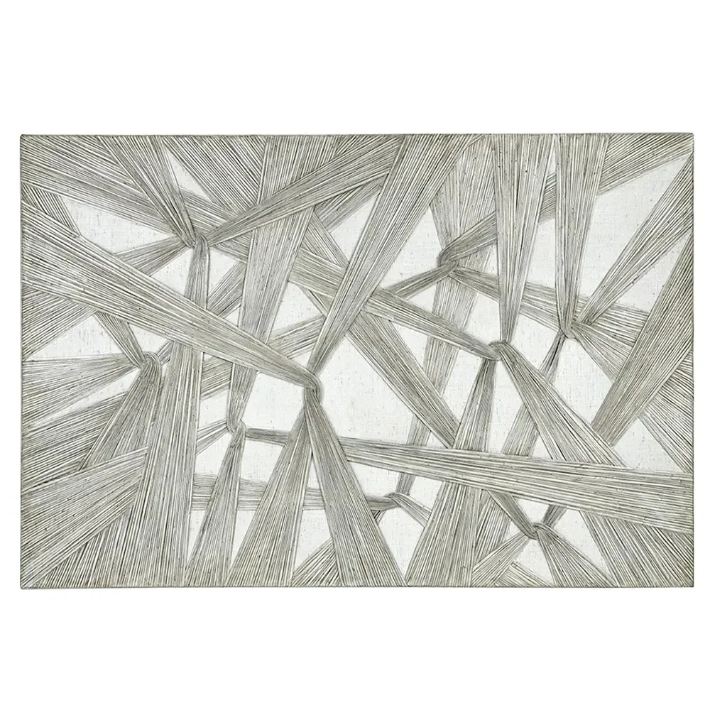 Janell Wall Sculpture - Grey Wash, Natural Rattan image