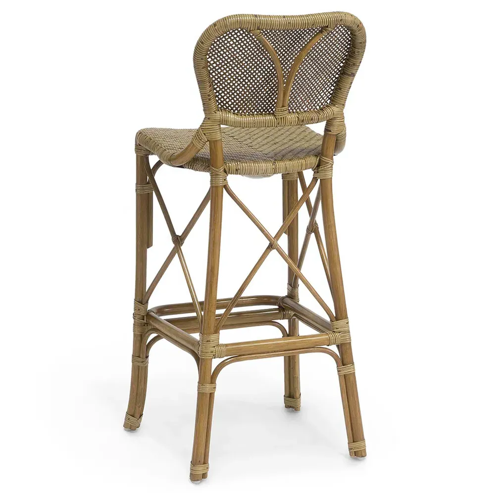 Jordan Woven Rattan Bar Stool - Brown