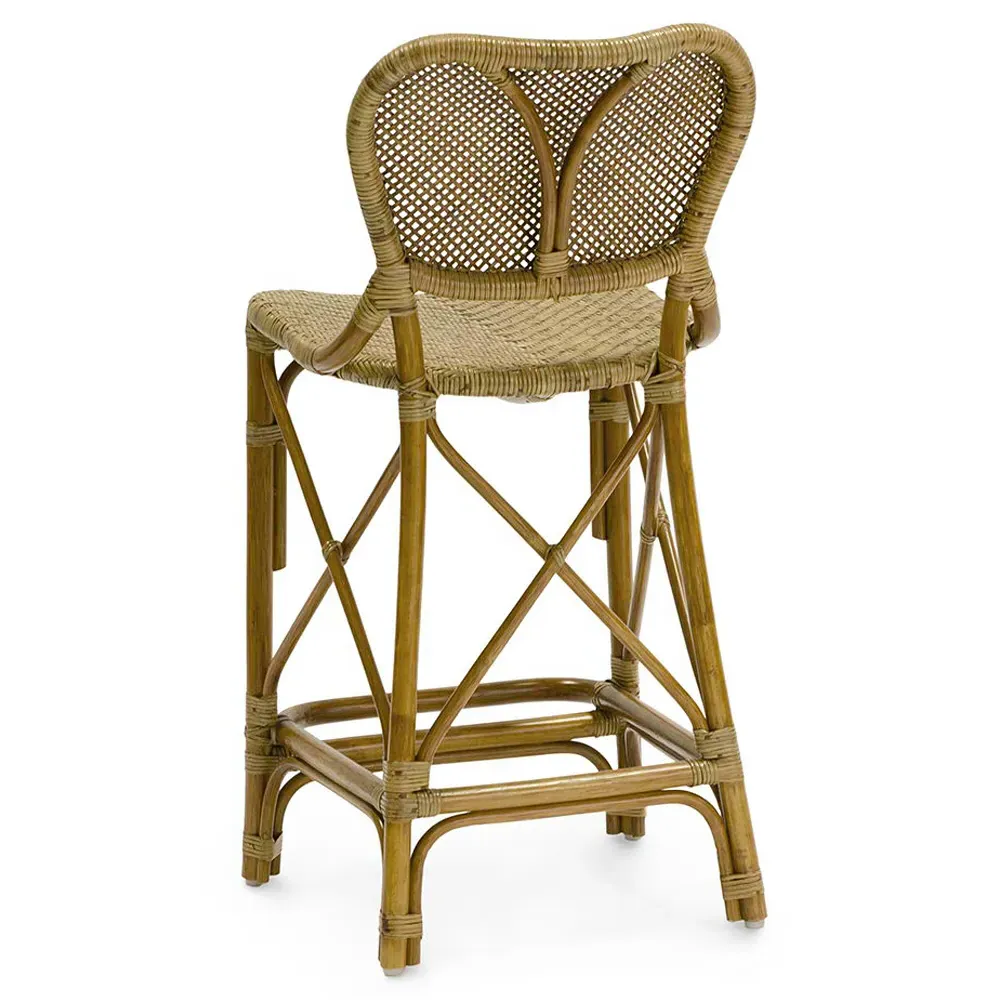 Jordan Woven Rattan Counter Stool - Brown