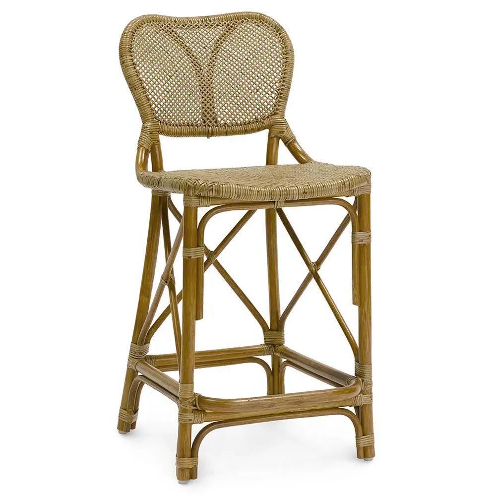 Jordan Woven Rattan Counter Stool - Brown
