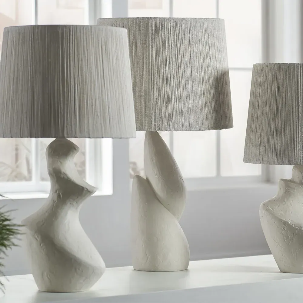 Kaden Bedside Table Lamp - White, Stonecast