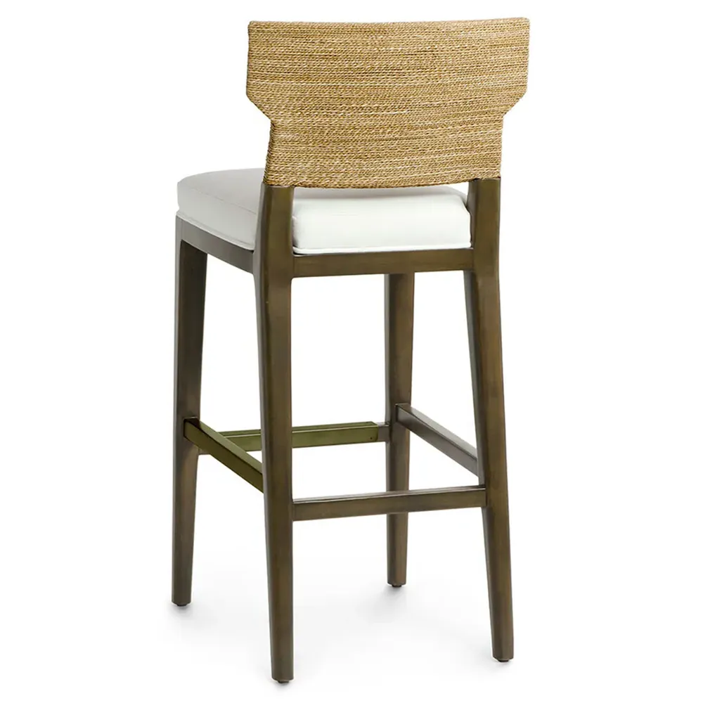 Kirby Bar Stool - White, Brown Rope