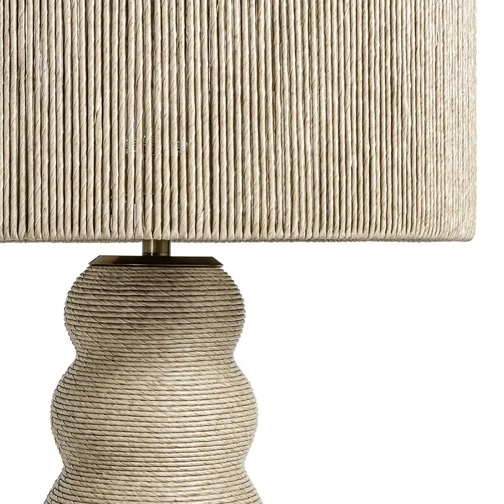Kona Outdoor Floor Lamp - Beige, Synthetic Rattan